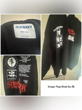 Old Navy Black "Stranger Things" Graphic Hoodie